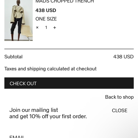 The Frankie Shop Beige MADS Cropped Trench Coat - Picture 2 of 8